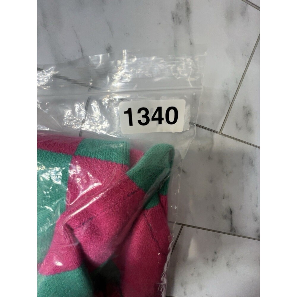 Zeagoo Hot Pink Green Plaid Sweater NEW Womens L Clueless Preppy Prep School - Picture 10 of 10